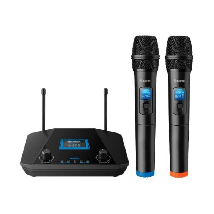 Sistema profesional con 2 micrófonos inalámbricos UHF