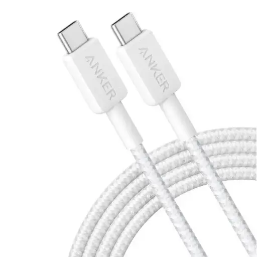 Cable Anker 322 Braided 60W USB-C to USB-C (6ft, 1.82 metros) White Iteration 1 Special