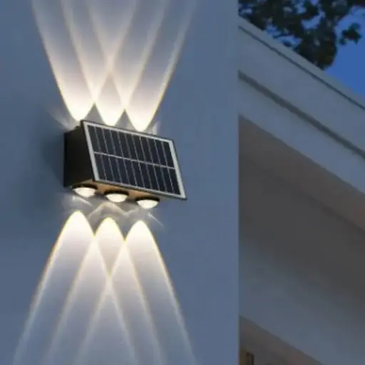 LAMPARA SOLAR YQ-W106 NEGRA LUZ RGB
