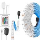 KIT TIRA LED RGB MULTICOLOR CON CONTROL REMOTO, CONTROLADOR Y ELIMADOR PARA INTERIORES 5M