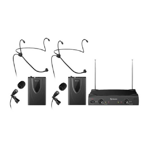 [STRN000250] 2 MICROFONOS INALAMBRICOS DE DIADEMA/SOLAPA VHF